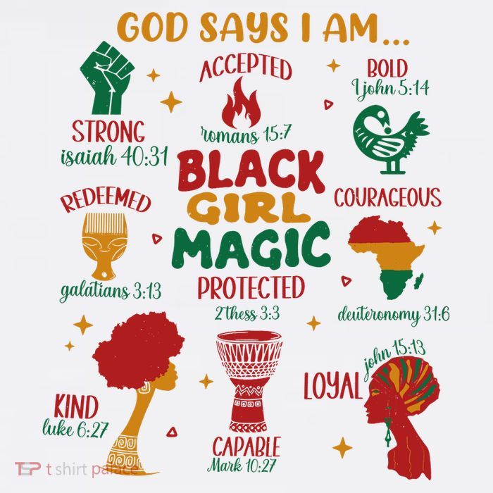 God Says I Am Black Christian Woman Tall T-Shirt