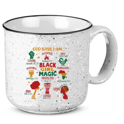 God Says I Am Black Christian Woman 15oz Campfire Ceramic Mug