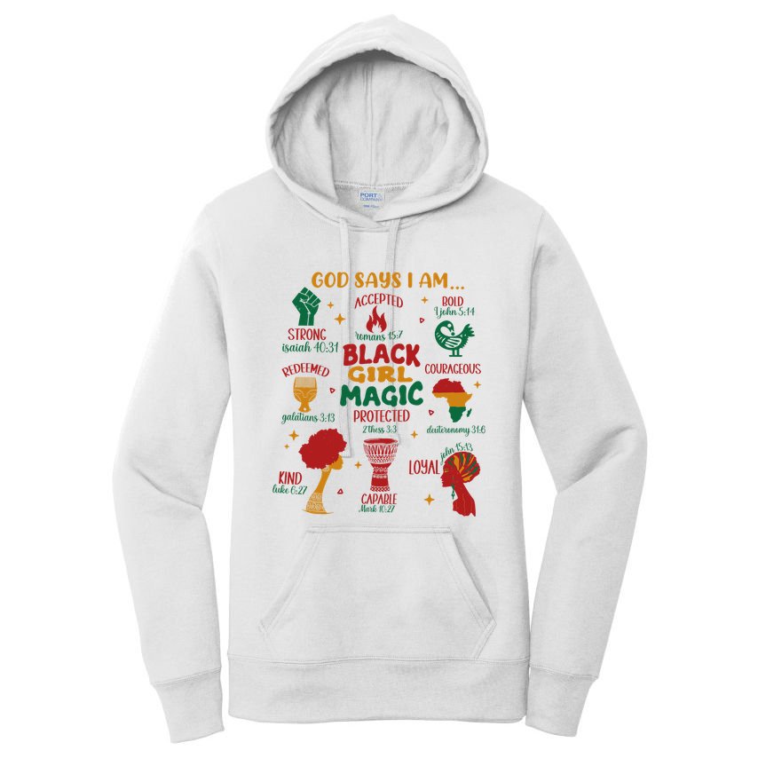 God Says I Am Black Christian Woman Women's Pullover Hoodie