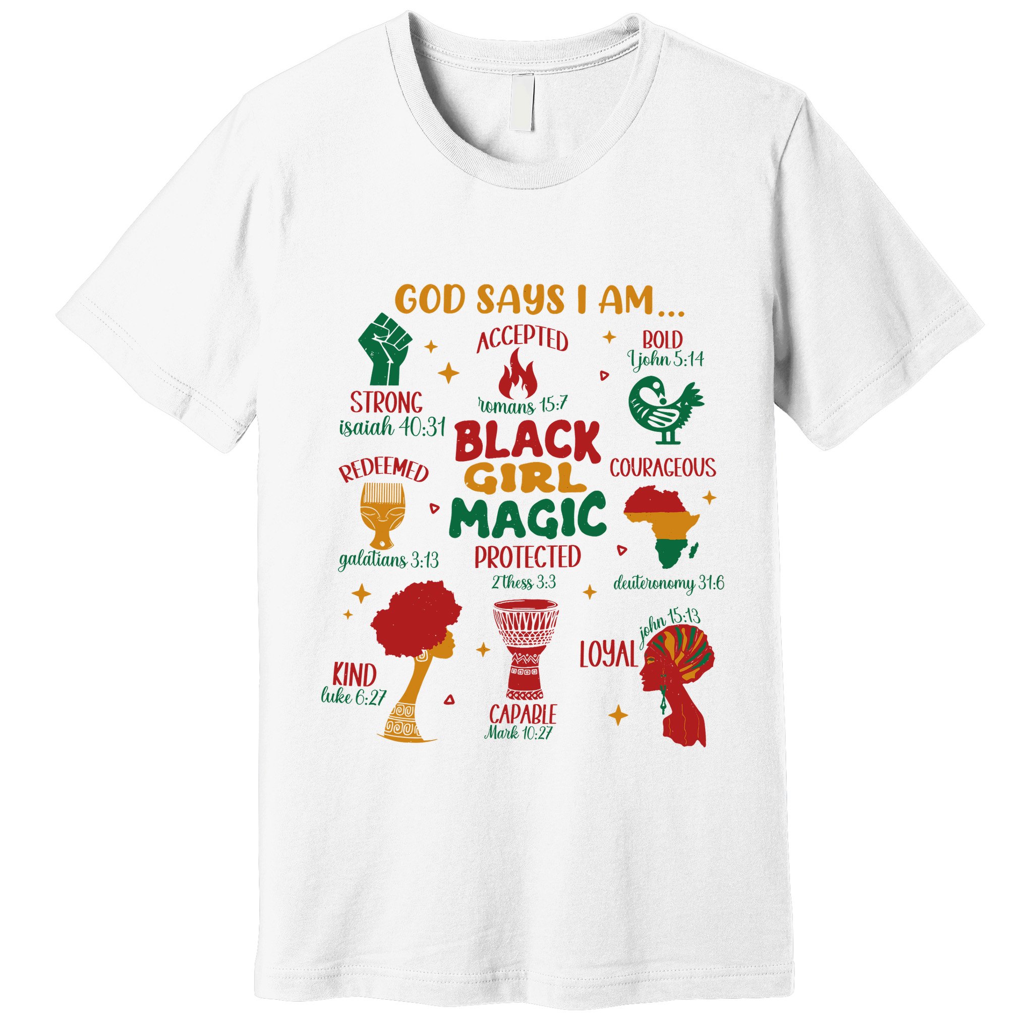 God Says I Am Black Christian Woman Premium T-Shirt