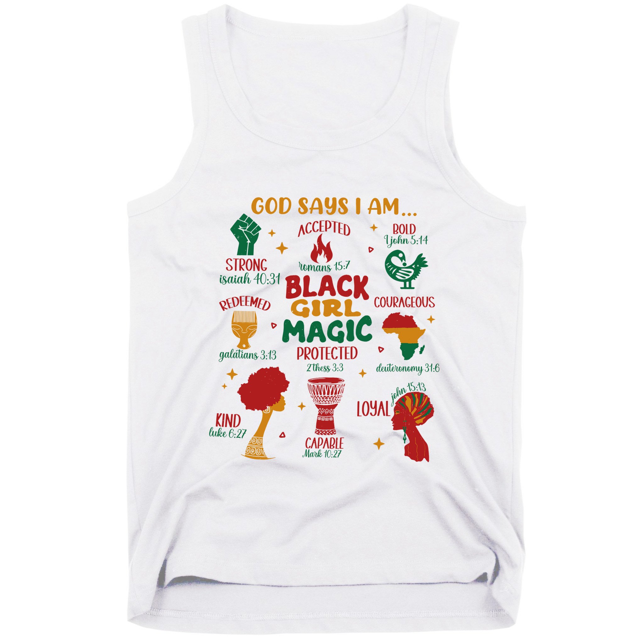 God Says I Am Black Christian Woman Tank Top