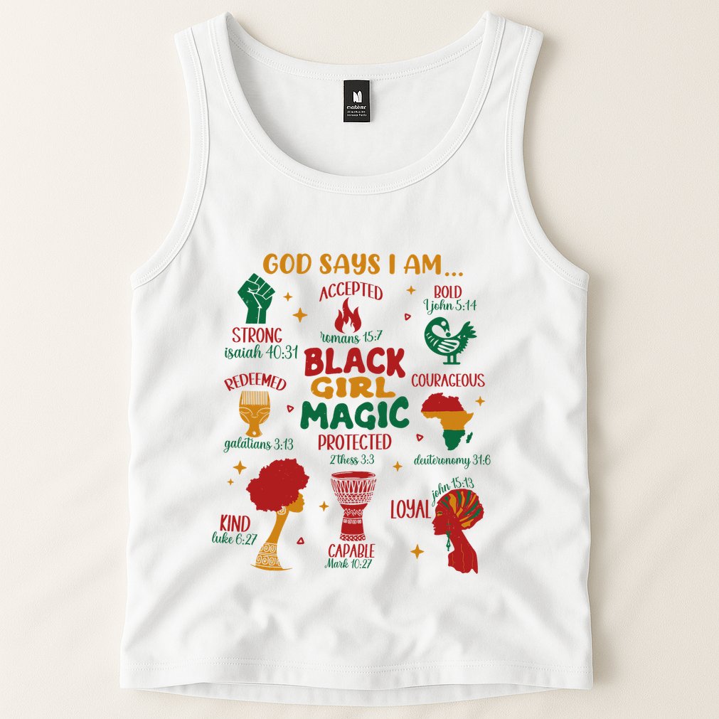 God Says I Am Black Christian Woman Tank Top