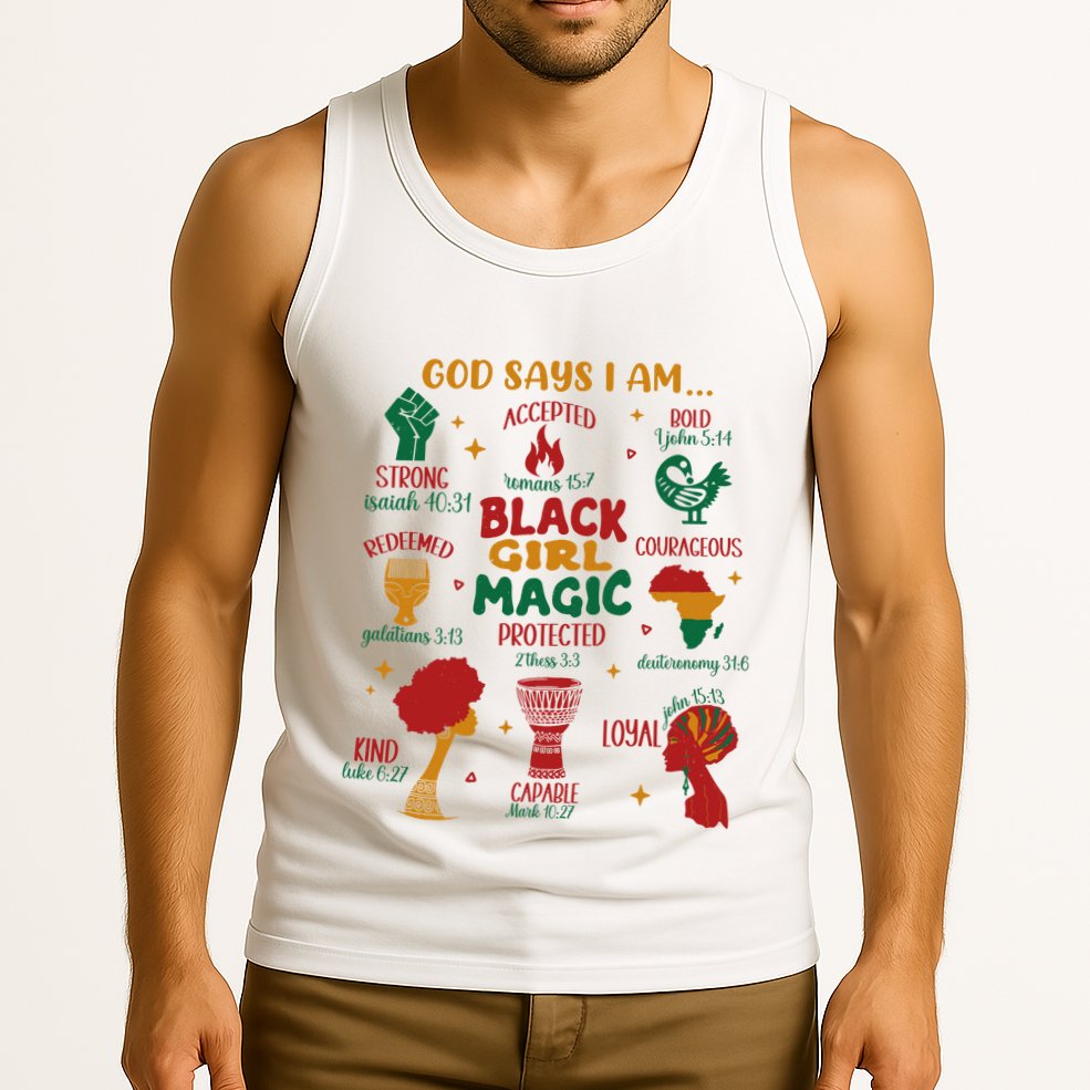 God Says I Am Black Christian Woman Tank Top