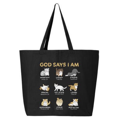 God Says I Am Cat Cute Cats Lover Bible Verse Christian 25L Jumbo Tote