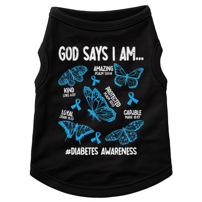 God Says I Am Diabetes Awareness Butterfly Christian Doggie Tank