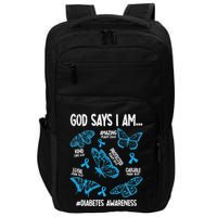 God Says I Am Diabetes Awareness Butterfly Christian Impact Tech Backpack