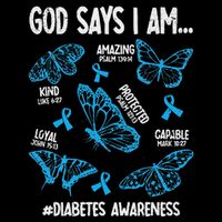 God Says I Am Diabetes Awareness Butterfly Christian Impact Tech Backpack