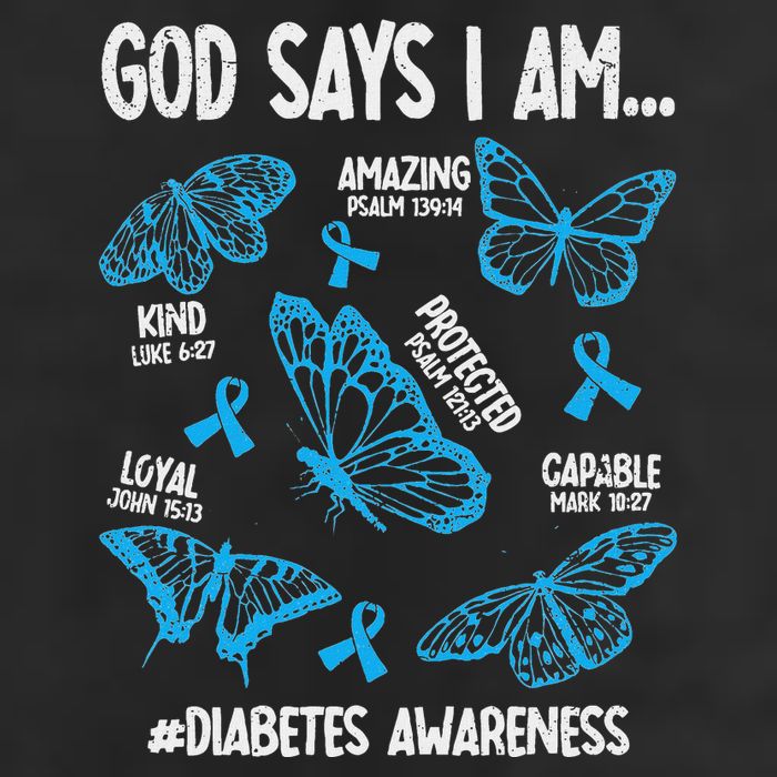 God Says I Am Diabetes Awareness Butterfly Christian 11oz C Handle Ceramic Mug
