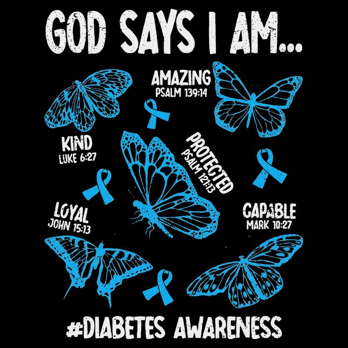 God Says I Am Diabetes Awareness Butterfly Christian 16 in Basic Backpack