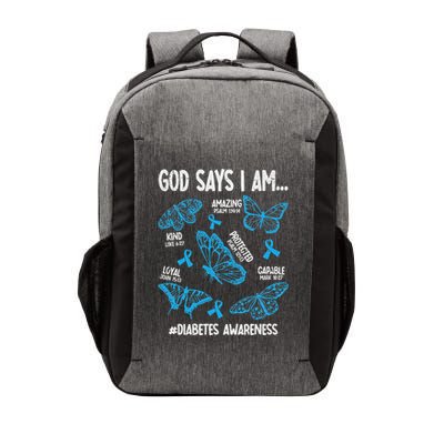 God Says I Am Diabetes Awareness Butterfly Christian Vector Backpack