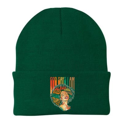 God Says I Am Afro African American Black  History Knit Cap Winter Beanie