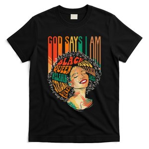 God Says I Am Afro African American Black  History T-Shirt