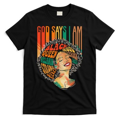 God Says I Am Afro African American Black  History T-Shirt