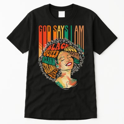 God Says I Am Afro African American Black  History Tall T-Shirt