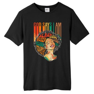 God Says I Am Afro African American Black  History Tall Fusion ChromaSoft Performance T-Shirt