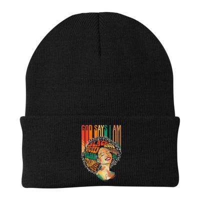 God Says I Am Afro African American Black  History Beanie