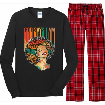 God Says I Am Afro African American Black  History Long Sleeve Pajama Set