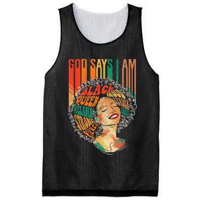 God Says I Am Afro African American Black  History Mesh Reversible Basketball Jersey Tank