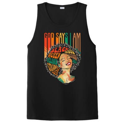 God Says I Am Afro African American Black  History PosiCharge Competitor Tank