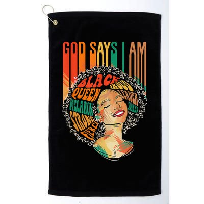 God Says I Am Afro African American Black  History Golf Towel