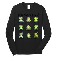 God Says I Am Christian Frog Love Funny Religious Jesus Long Sleeve Shirt