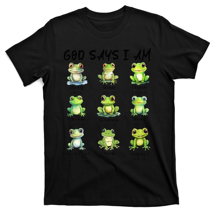 God Says I Am Christian Frog Love Funny Religious Jesus T-Shirt