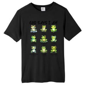 God Says I Am Christian Frog Love Funny Religious Jesus Tall Fusion ChromaSoft Performance T-Shirt