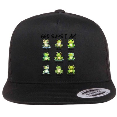 God Says I Am Christian Frog Love Funny Religious Jesus Flatbill Hat