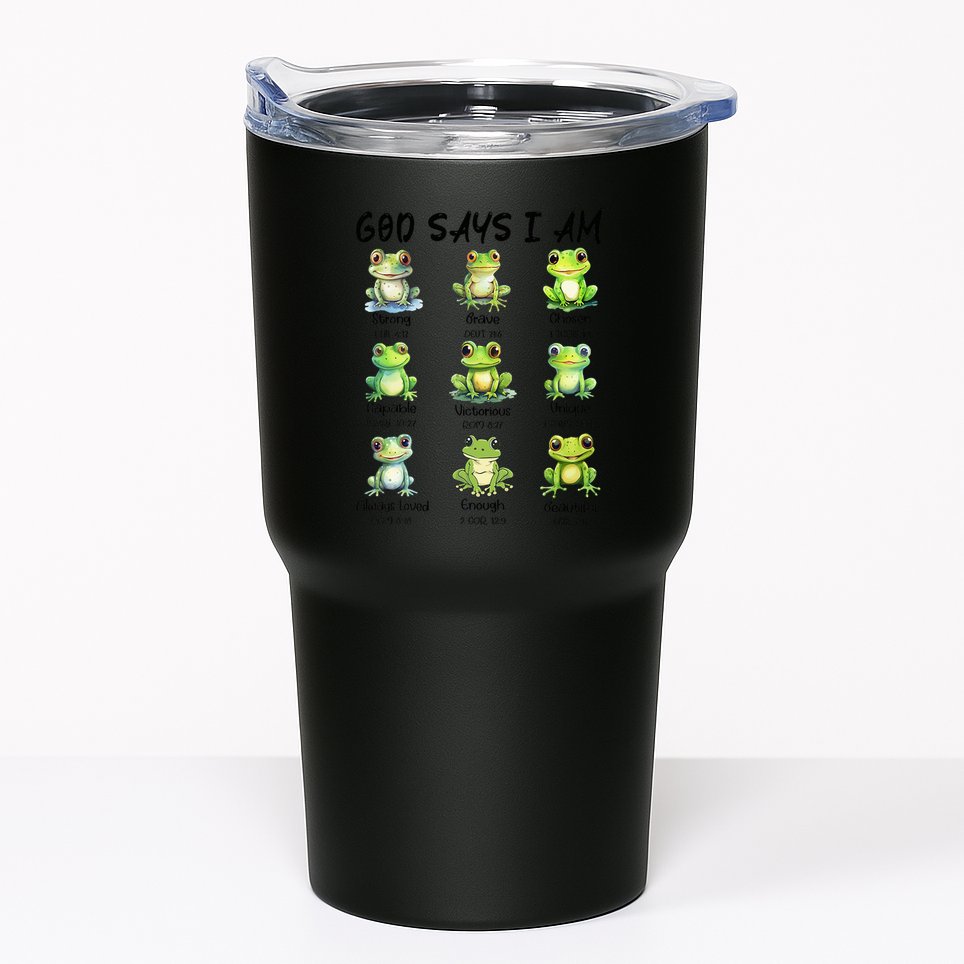 God Says I Am Christian Frog Love Funny Religious Jesus Tumbler