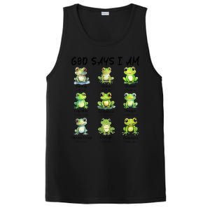 God Says I Am Christian Frog Love Funny Religious Jesus PosiCharge Competitor Tank