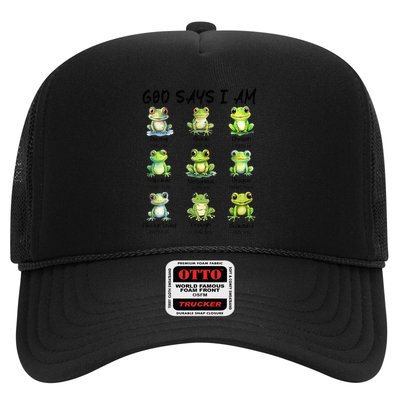 God Says I Am Christian Frog Love Funny Religious Jesus Trucker Hat
