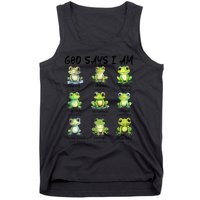 God Says I Am Christian Frog Love Funny Religious Jesus Tank Top