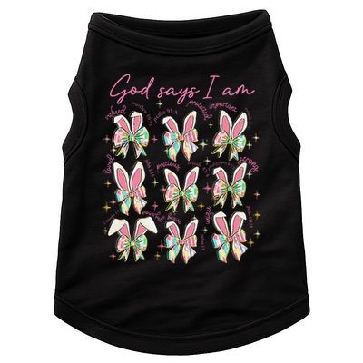 God Says I Am Bunny Ears Coquette Bow Christian Easter Day Doggie Tank