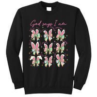 God Says I Am Bunny Ears Coquette Bow Christian Easter Day Sweatshirt