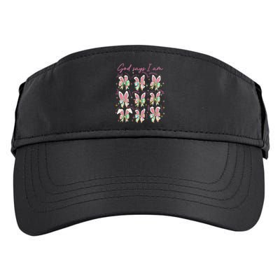 God Says I Am Bunny Ears Coquette Bow Christian Easter Day Adult Drive Performance Visor