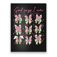 God Says I Am Bunny Ears Coquette Bow Christian Easter Day Poster