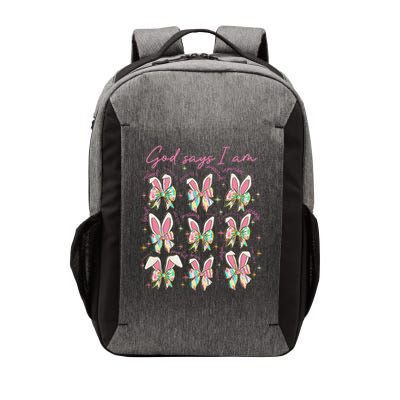 God Says I Am Bunny Ears Coquette Bow Christian Easter Day Vector Backpack