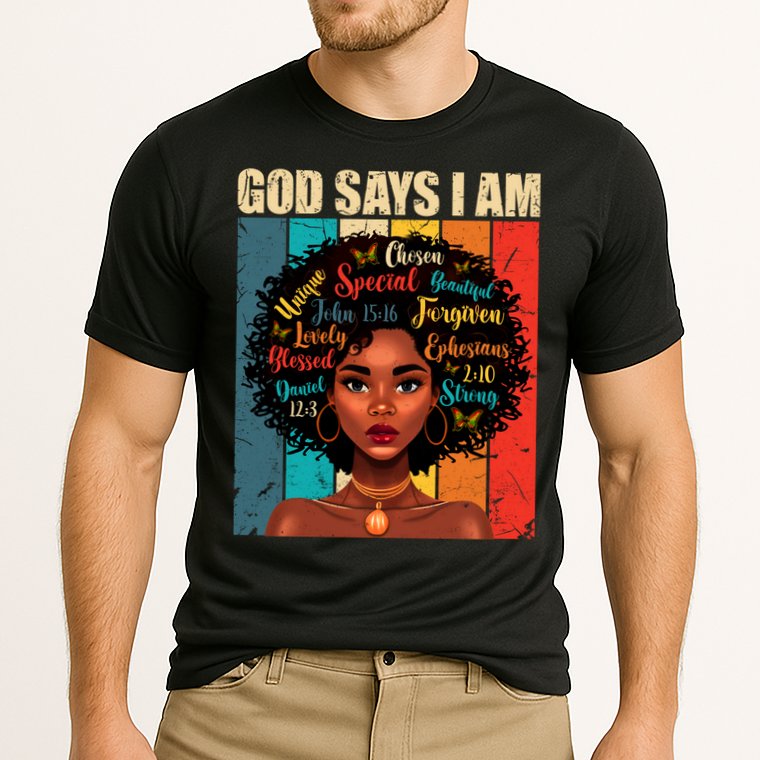 God Says I Am Black History Month Juneteenth African America Cute Gift Cooling Performance Crew T-Shirt