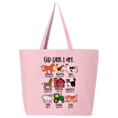 God Says I Am Animals Bible Verse Farmer Womens Kids 25L Jumbo Tote