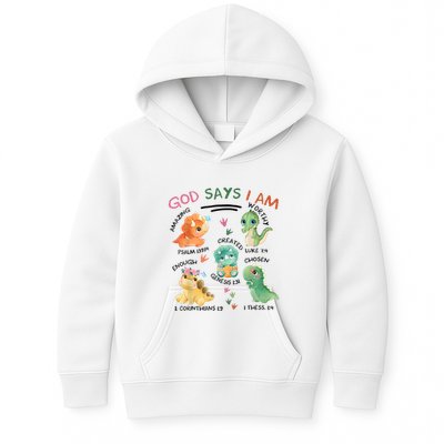 God Says I Am Cute Dinosaur Lovers Bible Christian Kids Boy Kids Hoodie