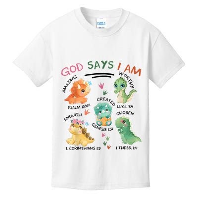 God Says I Am Cute Dinosaur Lovers Bible Christian Kids Boy Kids T-Shirt