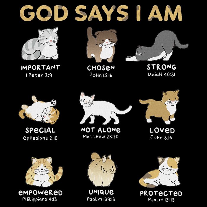 God Says I Am Cat Cute Cats Lover Bible Verse Christian 16 in Basic Backpack