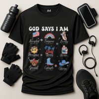 God Says I Am Funny July 4th Bible Verse Christian Cooling Performance Crew T-Shirt