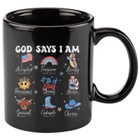God Says I Am Funny July 4th Bible Verse Christian 11oz C Handle Ceramic Mug