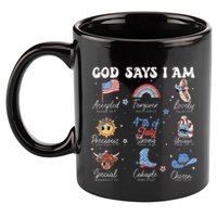 God Says I Am Funny July 4th Bible Verse Christian 11oz C Handle Ceramic Mug