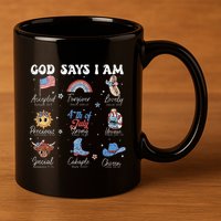 God Says I Am Funny July 4th Bible Verse Christian 11oz C Handle Ceramic Mug