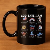 God Says I Am Funny July 4th Bible Verse Christian 11oz C Handle Ceramic Mug