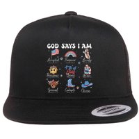 God Says I Am Funny July 4th Bible Verse Christian Flat Bill Trucker Hat