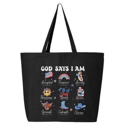God Says I Am Funny July 4th Bible Verse Christian 25L Jumbo Tote