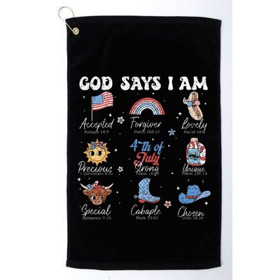 God Says I Am Funny July 4th Bible Verse Christian Golf Towel